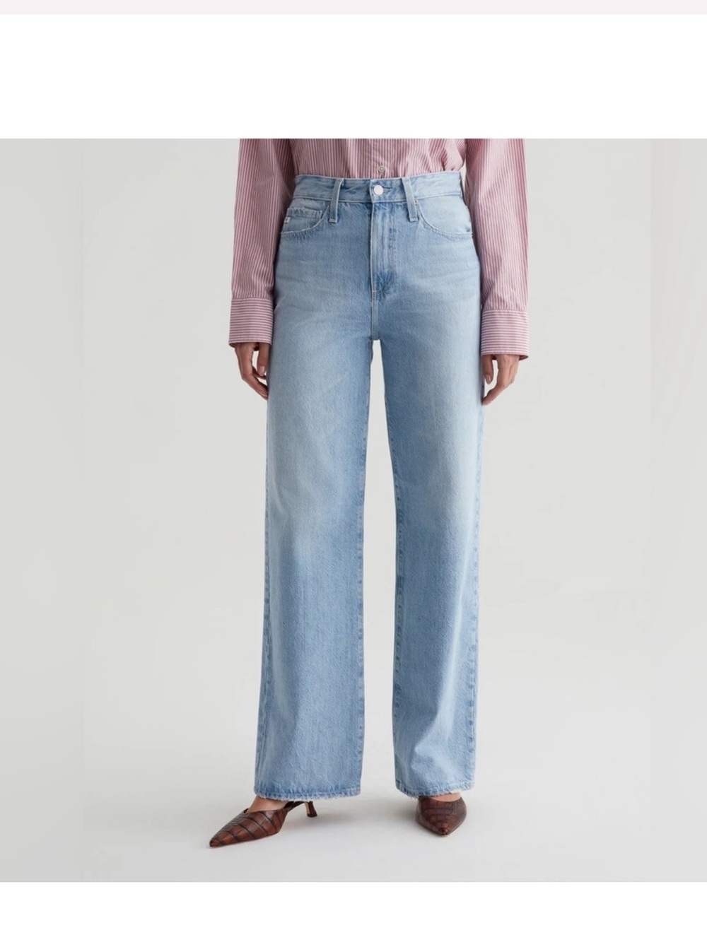 AG Adriano Goldschmied Jeans Womens 31 Kora High Rise Wide Leg Light Wash